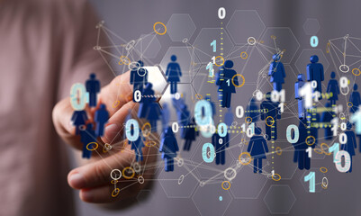 telecommunication concept with abstract network structure