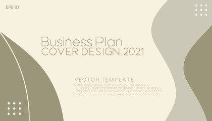 Wall Mural - abstract organic business presentation background with waves for media page cover design template. v