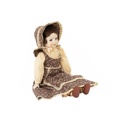 porcelain doll on a white background