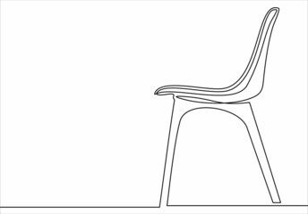 Wall Mural - one line drawing of isolated vector object - modern chair