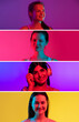 © Lustre Art Group  - Portraits of an ethnically diverse young beautiful women isolated over multicolored background. Collage