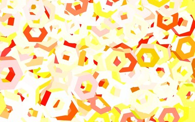 Wall Mural - light red, yellow vector layout with hexagonal shapes.