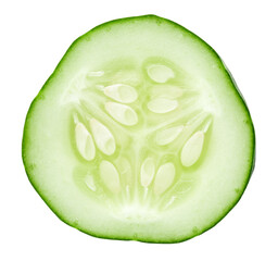 Wall Mural - Cucumber Slice Isolated On White Background