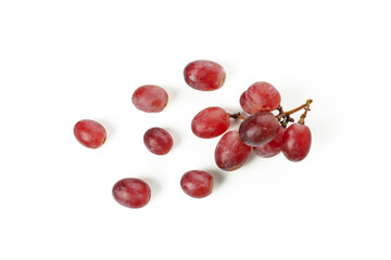 Red ripe grape isolated on white background