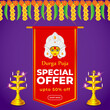 vector illustration for Durga puja sale banner, flyer, poster