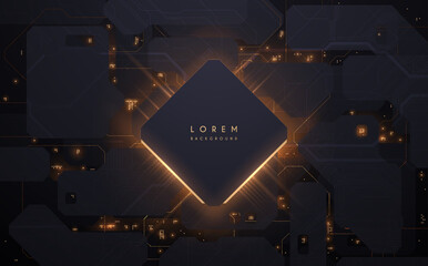Abstract technology background with lights effect