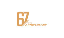 67 Year Anniversary Celebration Vector. Happy Anniversary Greeting Celebrates Template Design Illustration