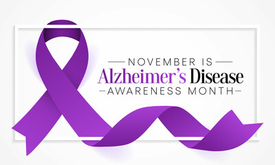 Wall Mural - Alzheimer's Disease awareness month is observed every year in November, it is a progressive disease, where dementia symptoms gradually worsen over a number of years. Vector illustration