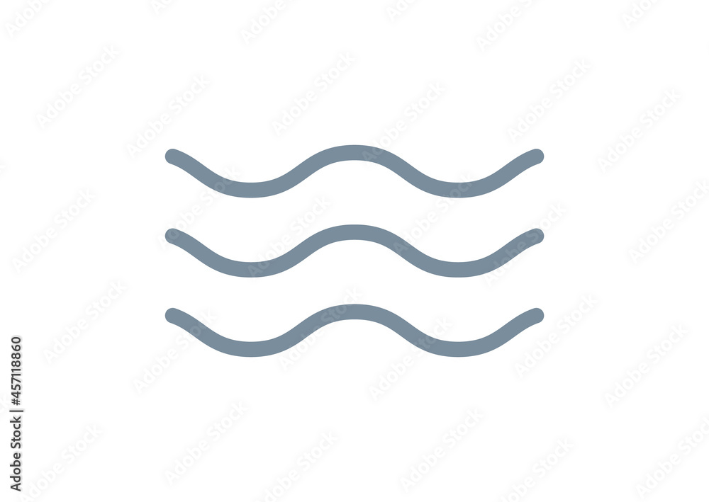 Wave Line Text Symbol Wave line icon water vector sea flat ocean graphic symbol. Wave minimal ...