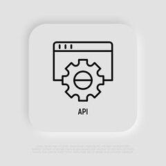 Wall Mural - api thin line icon. modern vector illustration of app development.