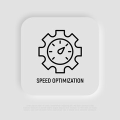 Wall Mural - speed optimization thin line icon. modern vector illustration.