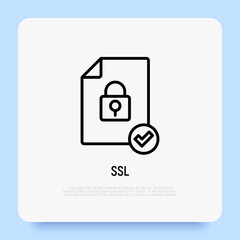 Wall Mural - ssl thin line icon. modern vector illustration of secure payment.
