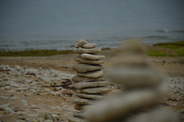 Stone tower with background focused on the island of re