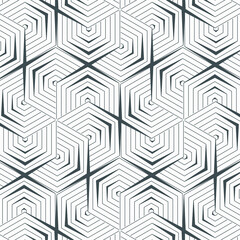 Wall Mural - geometric vector pattern, repeating stripe linear hexagon shape. pattern is clean for fabric, wallpa