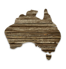 Wall Mural - australia map old rustic timber boards