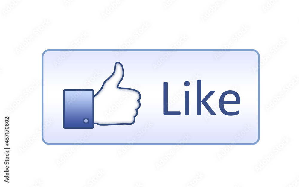 Facebook Like button on white background Stock Photo | Adobe Stock