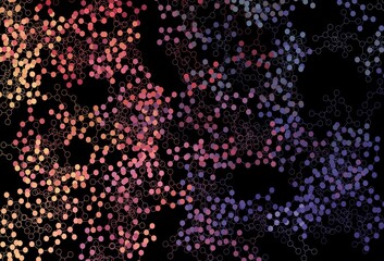 Wall Mural - dark pink, yellow vector pattern with artificial intelligence network.