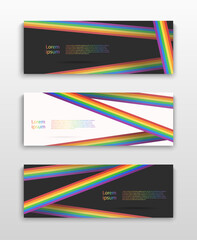 Wall Mural - Set of Vector flyer templates with rainbow flag