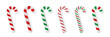 © kotoffei - Realistic Christmas candy cane set isolated on white background. Vector illustration. Merry Xmas and Happy New Year sweet 3d icons collection for poster, banner or holiday invitation