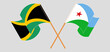© valyalkin - Crossed and waving flags of Jamaica and Djibouti