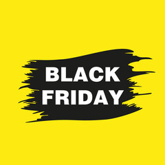 Wall Mural - black friday sale brush banner. vector illustration