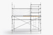 Scaffolding with banner mockup. 3d rendering