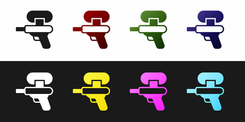 Wall Mural - Set Water gun icon isolated on black and white background. Vector