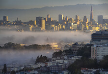 A Foggy Sunrise In San Francisco, California
