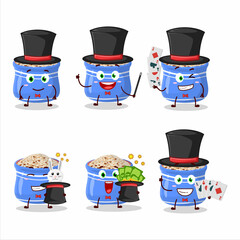 Poster - A sesame seeds Magician cartoon character perform on a stage