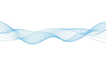 Wall Mural - big wave wireframe lines flowing