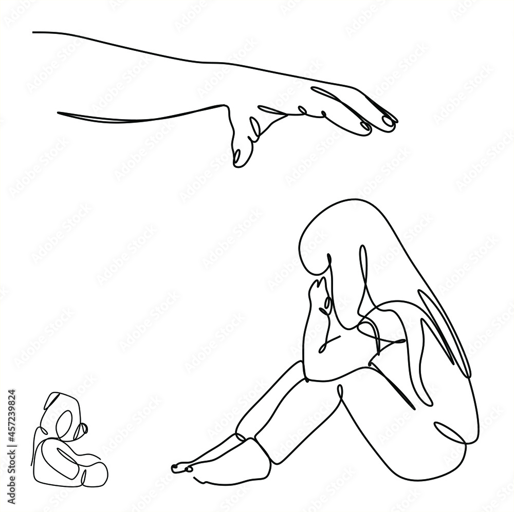 Violence Draw inear drawing of child depression, abuse, beatings, girls, violence ...