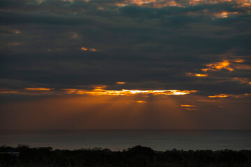Wall Mural - dramatic cloudy sky at sunset.