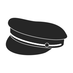 Sticker - Military cap vector icon.Black vector icon isolated on white background military cap.