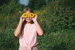 © Вера Щербакова - Cute girl with flowers eyes showing white teeth, in a summer outdoor. High quality photo