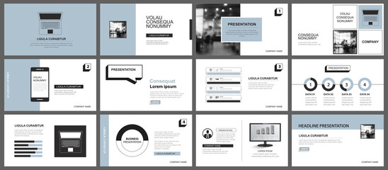 Wall Mural - presentation and slide layout template. design blue pastel background. use for business annual repor