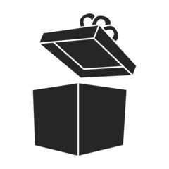 Gift box vector icon.Black vector icon isolated on white background gift box .