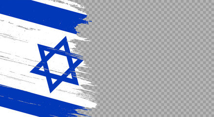 Poster - Israel  flag with brush paint textured isolated  on png or transparent background,Symbol of Israel,template for banner,promote, design,vector,top gold medal winner sport country