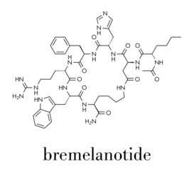 Sticker - Bremelanotide female sexual dysfunction drug molecule (investigational). Skeletal formula.