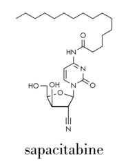 Canvas Print - Sapacitabine cancer drug molecule (nucleoside analog). Skeletal formula.