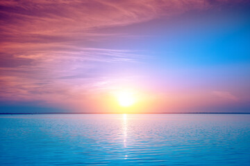 Poster - Seascape in the early morning. Sunrise over the sea. Nature landscape