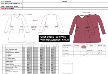 Girls Dress tech pack