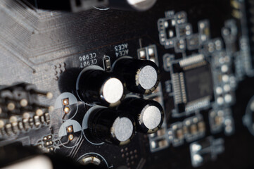 Canvas Print - Closeup of the motherboard details.