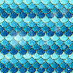 Sticker - Pearlescent mermaid scales seamless pattern