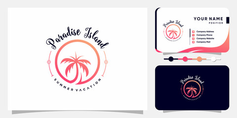 Palm logo design with creative modern concept Premium Vector