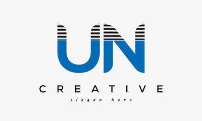 UN creative letter logo design victor