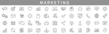 Marketing Line Icons Set. Advertising Icon Collection. Marketing Symbol Set. Vector