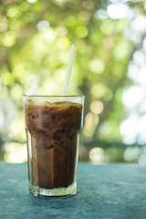 Wall Mural - Frozen coffee mocha in glass