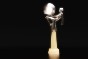 Artistic 3D Illustration of a Statuette