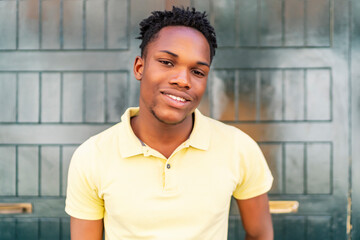 portrait of young african man smiling