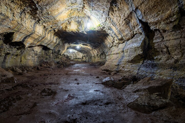 One of many lava tunnels that are allowed for turists in Santa C